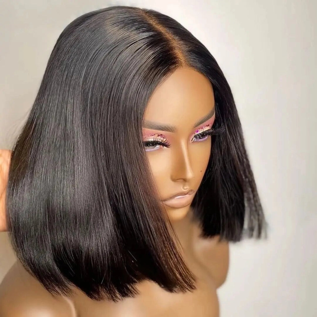 Bob Wig Short Brazilian Bone Straight Cheap 100 Human Hair Wigs For Black Women Wig T Part Lace Bob Human Hair Wig Pre Plucked