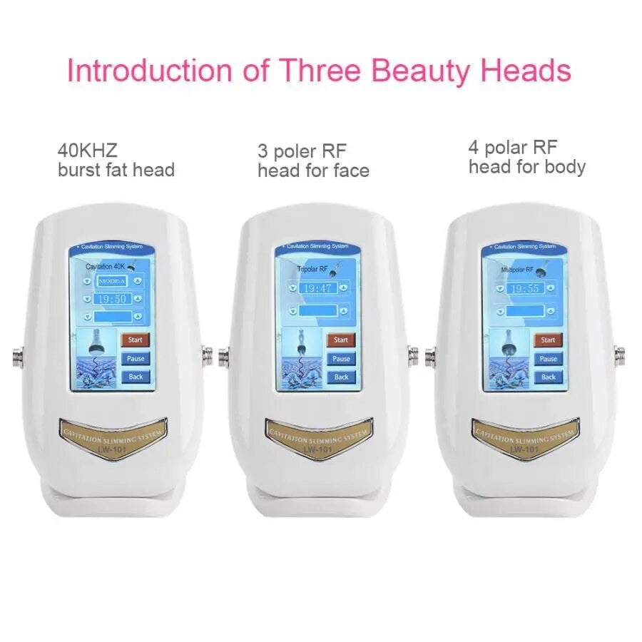 RF Tool 40K Cavitation Ultrasonic Body Slimming Machine Multi-Polar Radio Frequency Anti-Wrinkle Rejuvenation Skin Lift Tighten