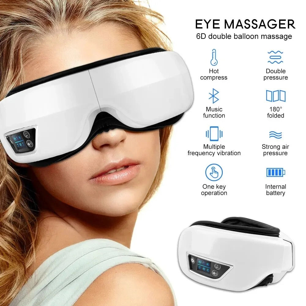 Eye Massager Smart Airbag Vibration  Eye Care Instrumen Heating Bluetooth Music Relieves Fatigue And Dark Circles Wrinkle Remove