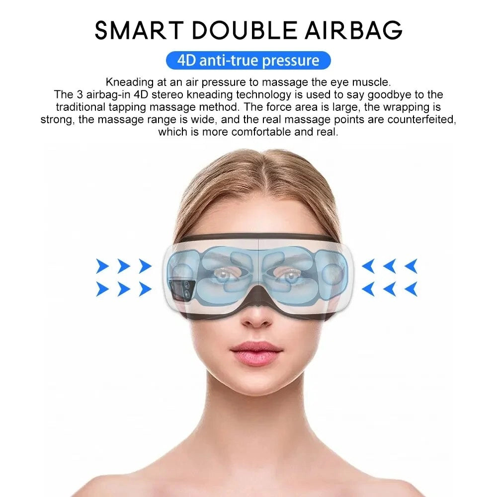 Eye Massager Smart Airbag Vibration  Eye Care Instrumen Heating Bluetooth Music Relieves Fatigue And Dark Circles Wrinkle Remove