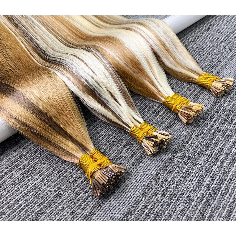 I Tip Hair Extension Straight Human Hair Extension  1g/Strand 50pc/Set Capsule Keratin Natural Fusion Human Hair Extension