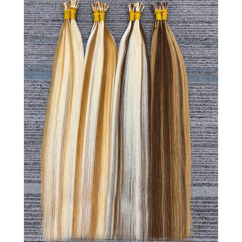 I Tip Hair Extension Straight Human Hair Extension  1g/Strand 50pc/Set Capsule Keratin Natural Fusion Human Hair Extension