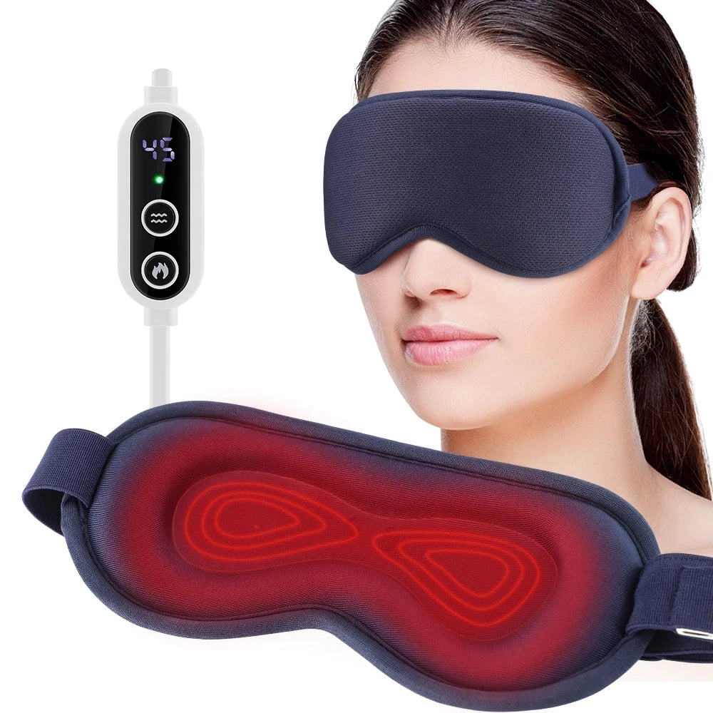 Electric Steam Eye Mask 3D Hot Compress Vibration Massage Smart Timing Eye Massager Sleep Aids Shading Blindfold Relieve Fatigue