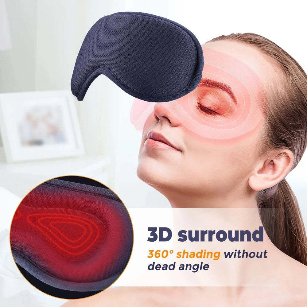 Electric Steam Eye Mask 3D Hot Compress Vibration Massage Smart Timing Eye Massager Sleep Aids Shading Blindfold Relieve Fatigue