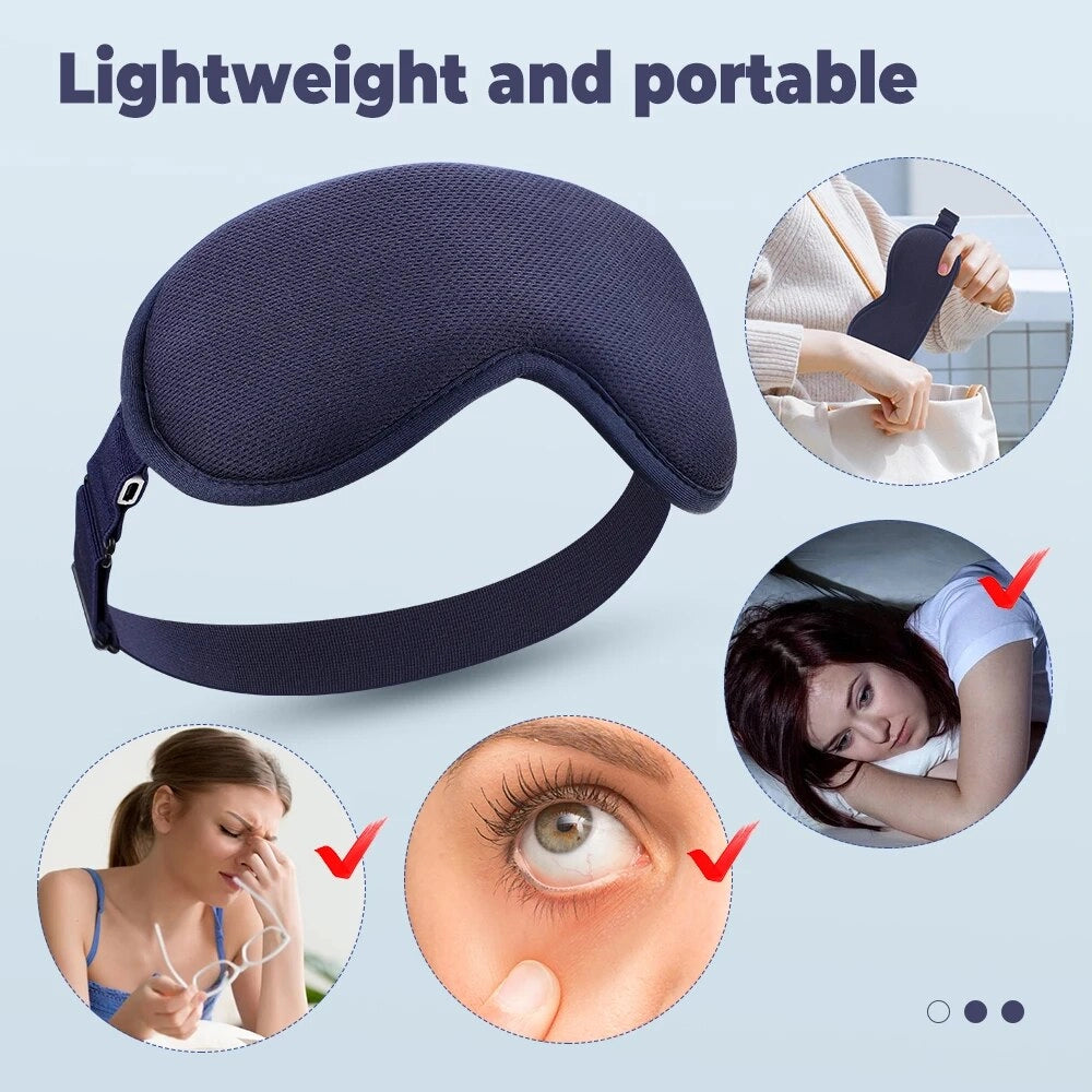 Electric Steam Eye Mask 3D Hot Compress Vibration Massage Smart Timing Eye Massager Sleep Aids Shading Blindfold Relieve Fatigue