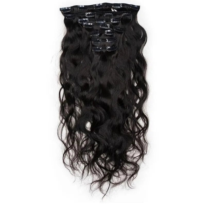 VSR Clip In Human Hair Extensions Body Wave Black  120G 8Pcs 20Clips 60Cm European Clip in Human Hair ExtensionsFull Head