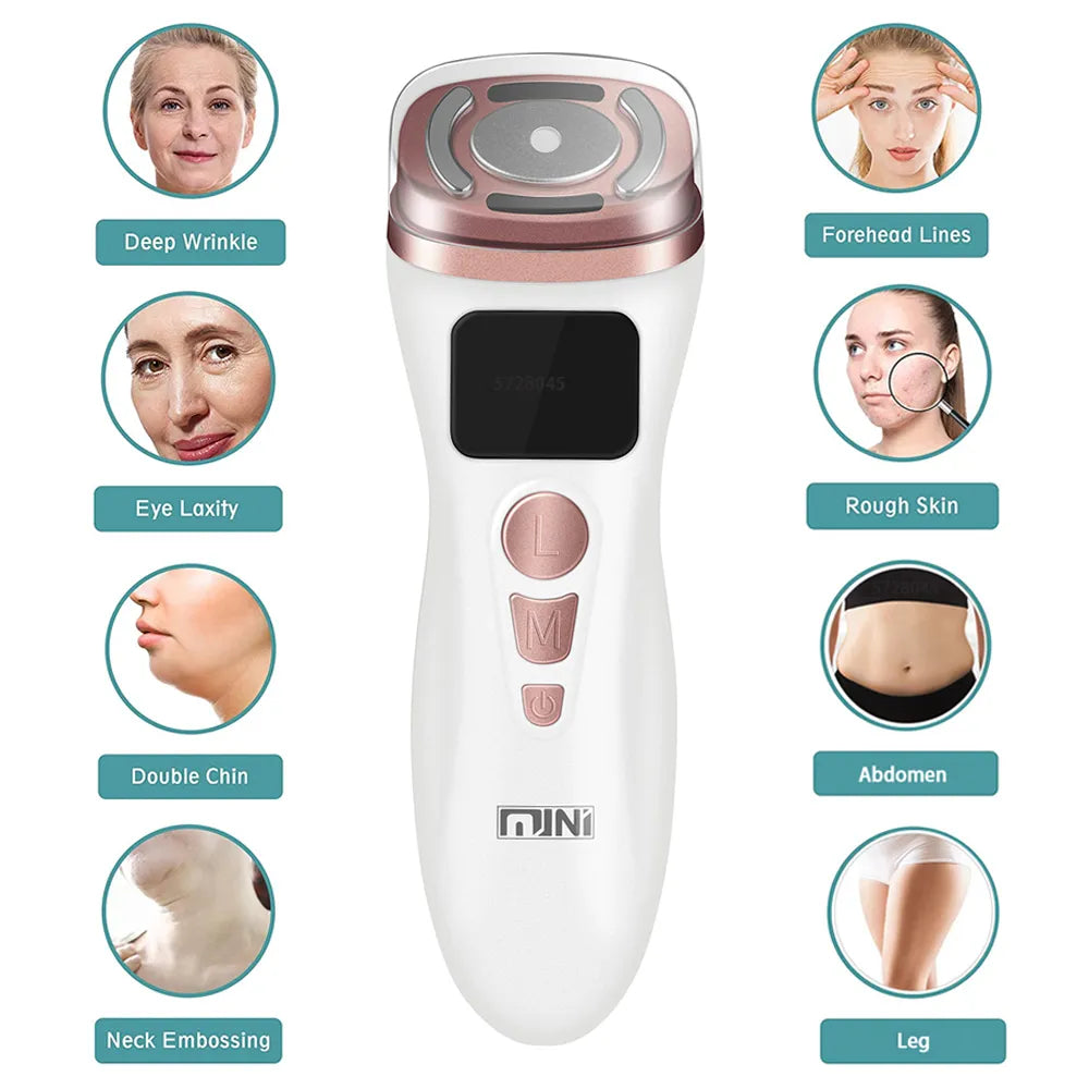 NEW Mini HIFU Machine Ultrasound Machine RF Fadiofrecuencia EMS Microcurrent Lift Firm Tightening Skin Wrinkle Skin Care Product - Bibi Cosmetics8