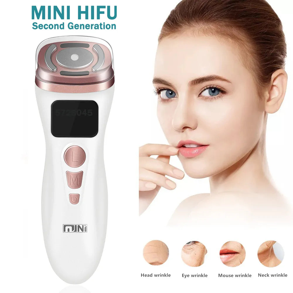 NEW Mini HIFU Machine Ultrasound Machine RF Fadiofrecuencia EMS Microcurrent Lift Firm Tightening Skin Wrinkle Skin Care Product - Bibi Cosmetics8