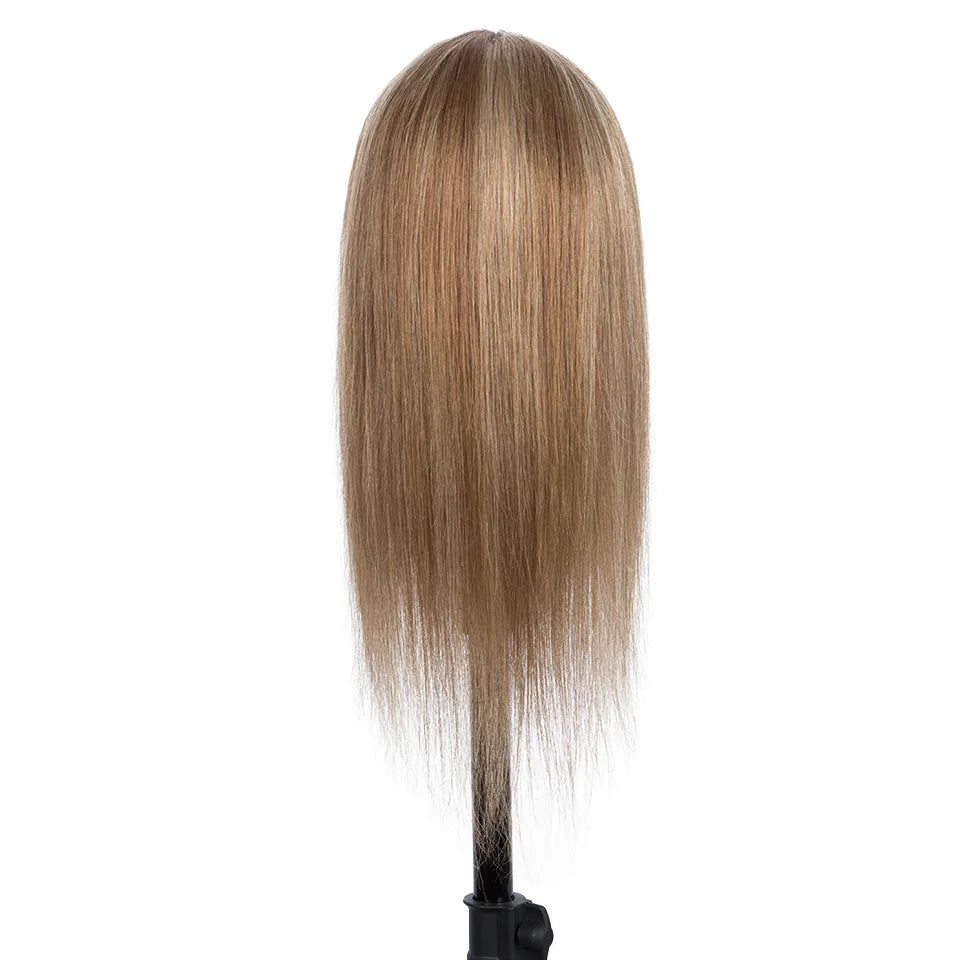 Rebecca Straight Human Hair Wigs With Bangs Ombre Wig For Women Silk Brown Blonde Highlight Machine Made Wig 100% Peruvian Remy