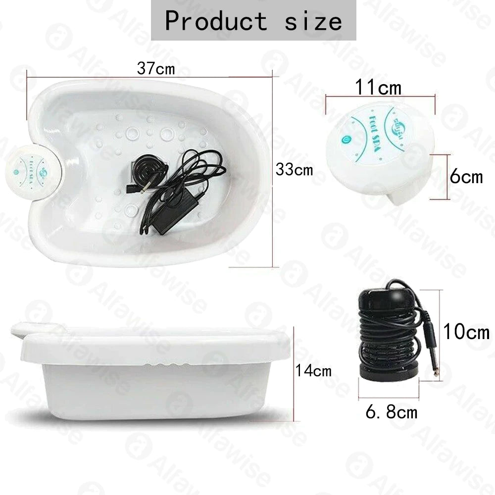 Mini Detox Ionic Foot Spa Bath Massager with Basin Cleanse FootBath Machine Electric Whirlpool Care Massager Arrays Aqua Cleanse