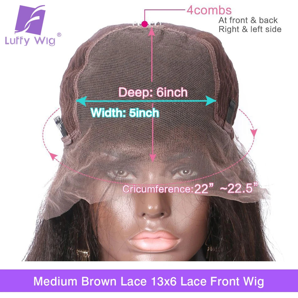 Brazilian Wavy Hd Transparent Lace Frontal Wig 13x6 Lace Front Human Hair Wigs Preplucked with Baby Hair for Black Women LUFFY - Bibi Cosmetics8