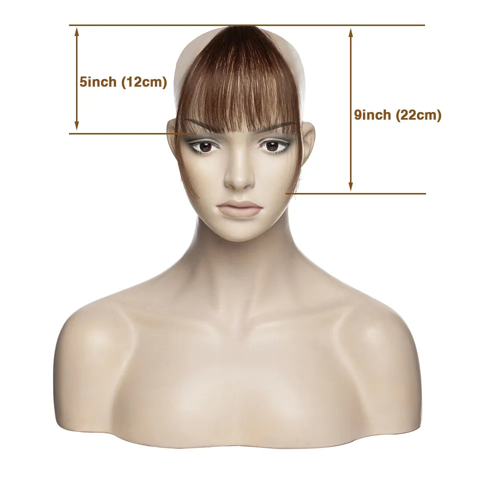 SEGO Small Short 3D Air Hair Bangs with Temples Human Hair Remy Clip in Hair Extensions Natural Fringe Hairpiece for Women