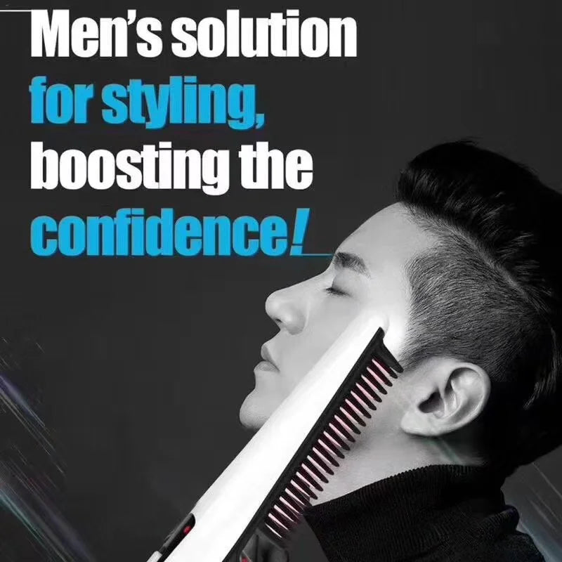 Multifunctional Hair Comb Brush Beard Straightener Hair Straighten Electric Beard Straightening Comb Quick Hair Styler For Men