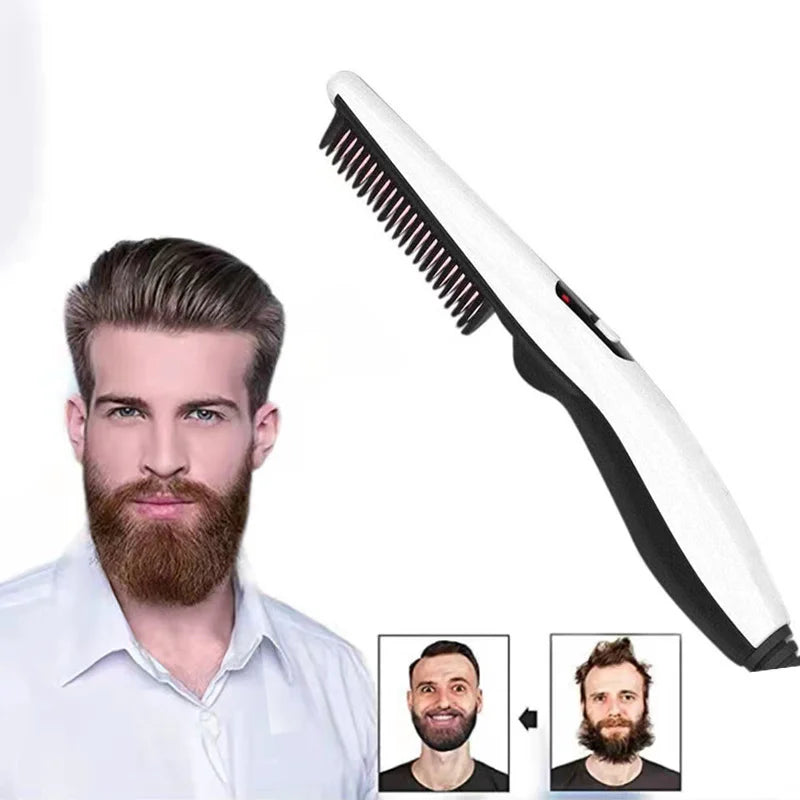 Multifunctional Hair Comb Brush Beard Straightener Hair Straighten Electric Beard Straightening Comb Quick Hair Styler For Men