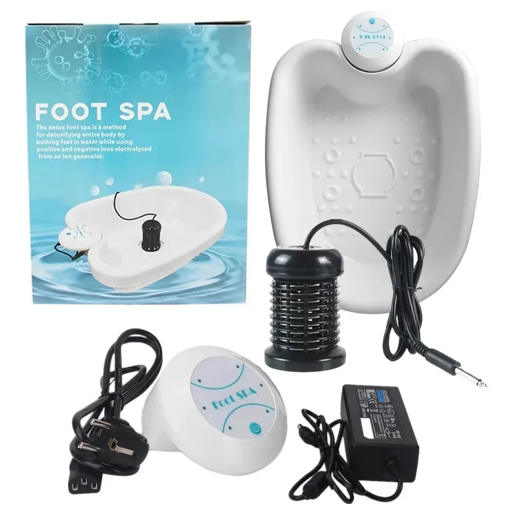 Mini Detox Ionic Foot Spa Bath Massager with Basin Cleanse FootBath Machine Electric Whirlpool Care Massager Arrays Aqua Cleanse