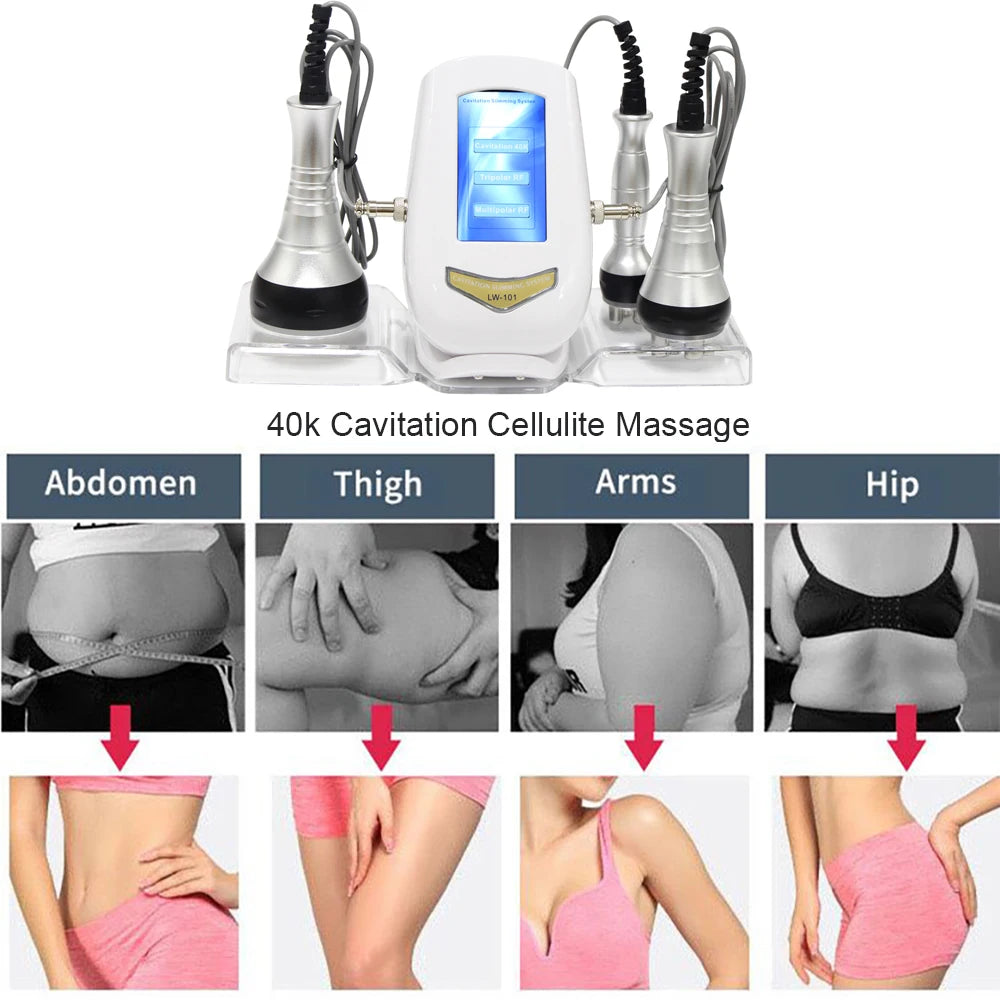 Body Slimming Ultrasonic Cavitation Machine Radio Frequency Skin Tightening Face Lifting Rejuvenation Weight Loss Beauty Device