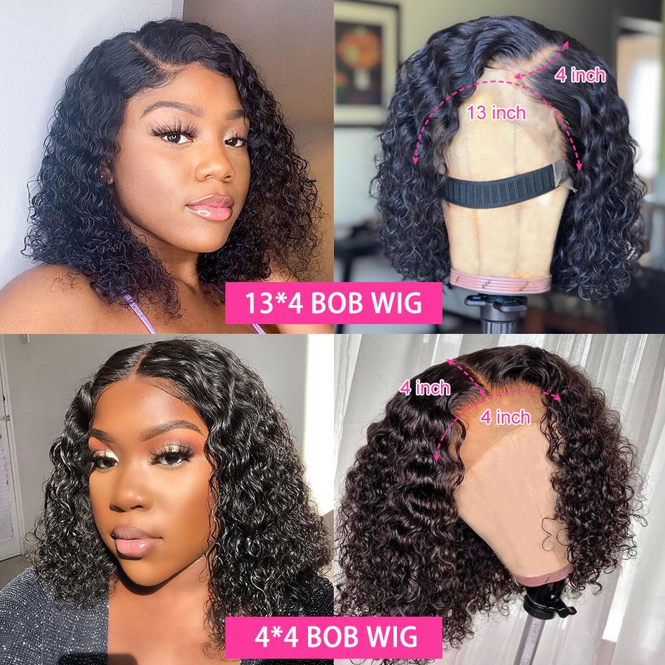 Closure Curly Short Bob Human Hair Wig_2