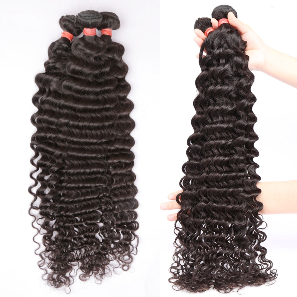 Deep Curly Wave Human Weaving  Hair Bundles (Short to Medium Length)_2