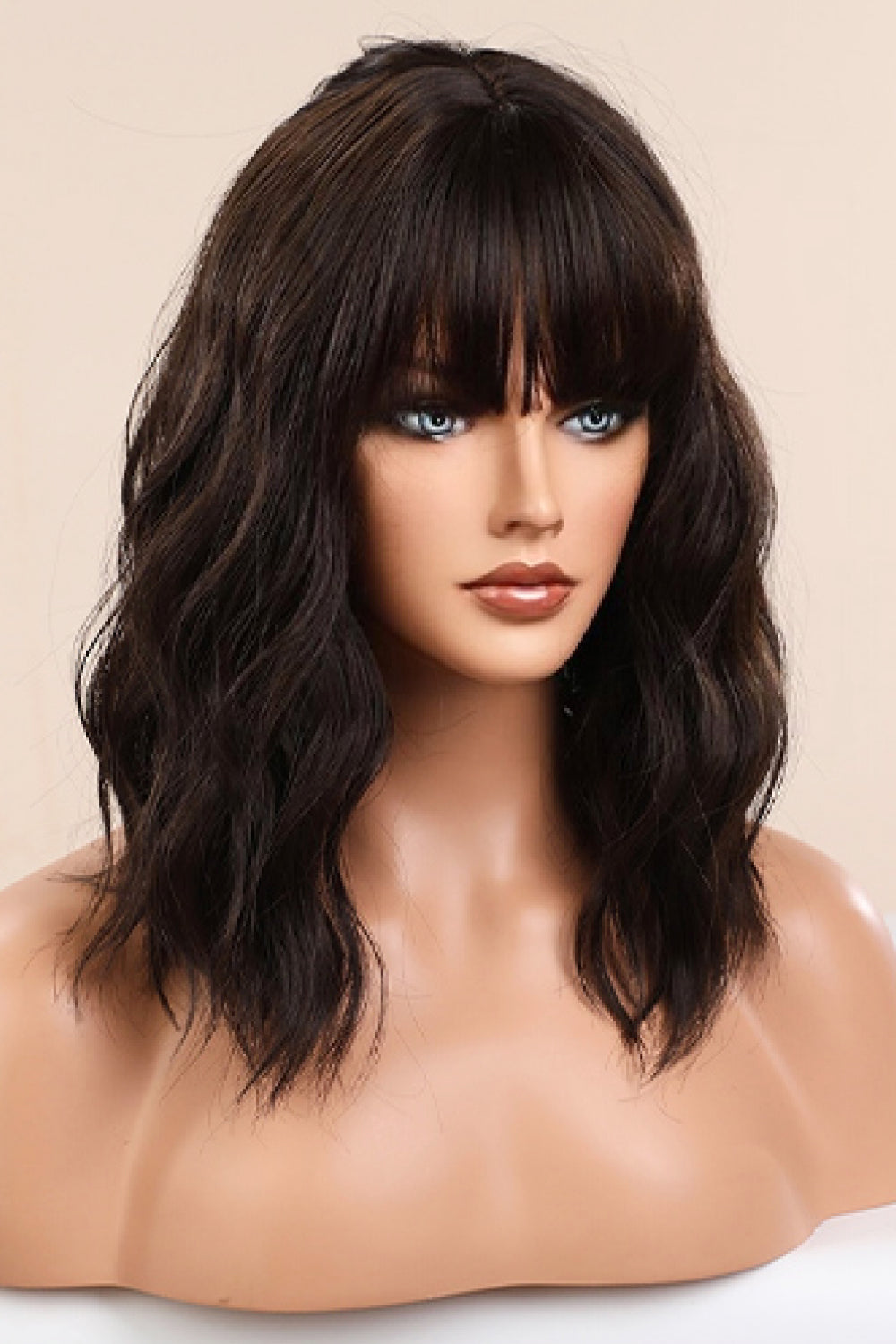 Natural Looking Synthetic Full Machine Bobo Wigs 12''_3