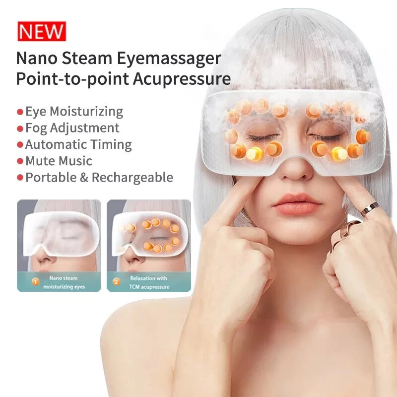 Smart Nano Steam Eye Massager Eye Care Instrument Atomizing Eye Massager Point Acupressure Massager Relieve Fatigue Dark Circles