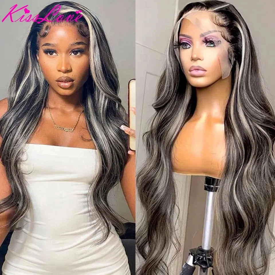 Body Wave Black Highlight 613 Blonde 13x4/13x6 Lace Front Human Hair Wigs for Women Colored Ombre Remy Hair 4x4 Lace Closure Wig