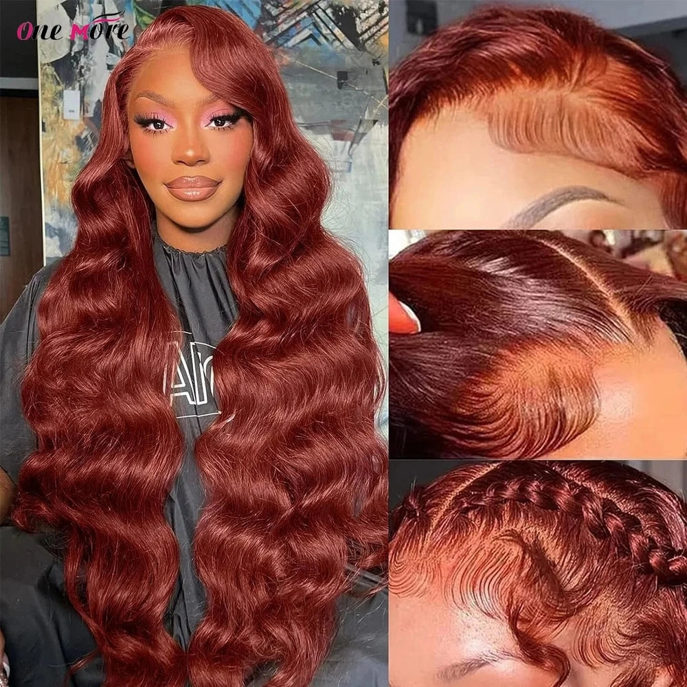 30 32 inch Reddish Brown Body Wave Lace Front Wig 13x6 HD Lace Frontal Wig Wear Go Glueless Colored Lace Front Human Hair Wigs