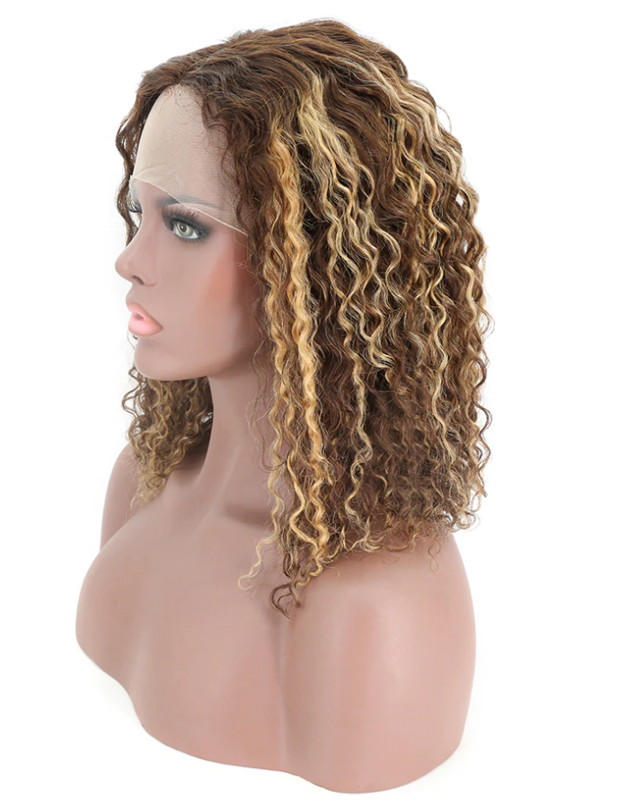 Highlight Curly Brown Colored Human Hair Wig_6